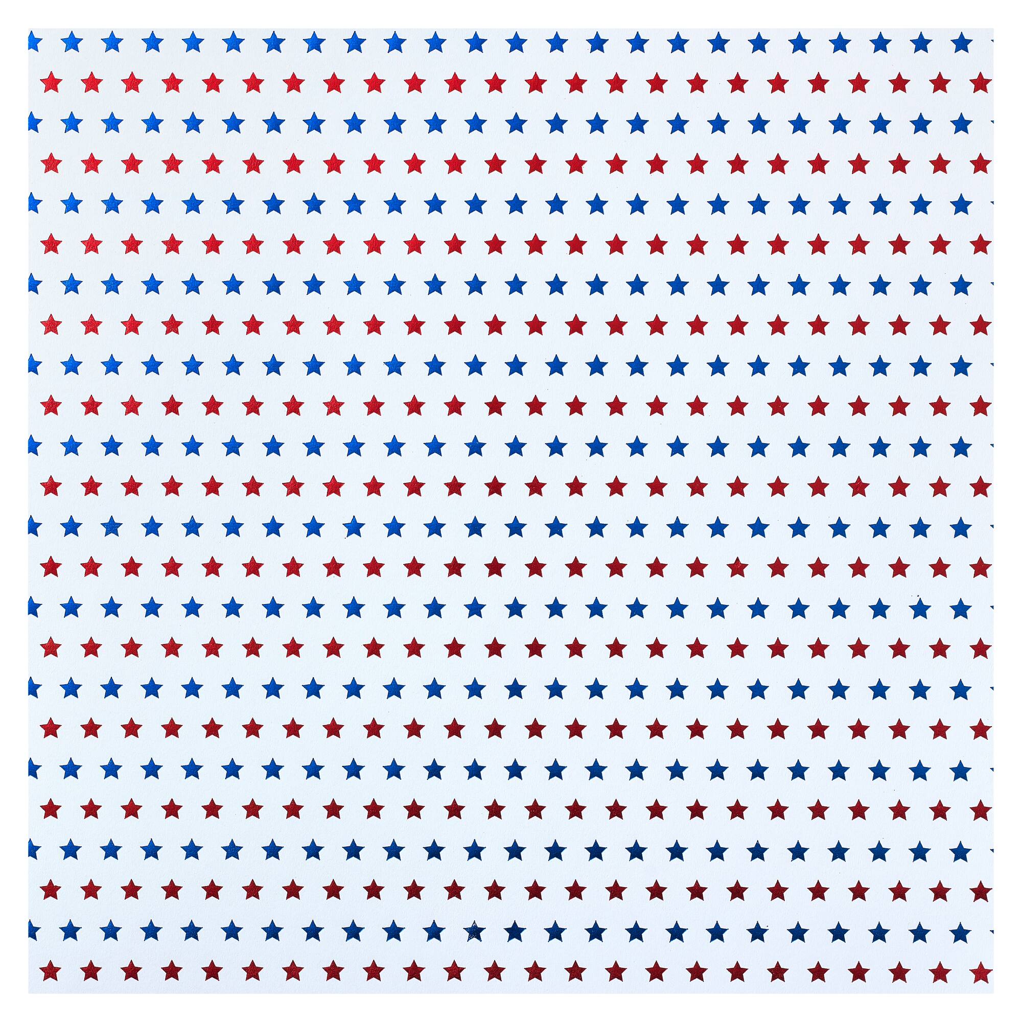 24 Pack: Red & Blue Star Cardstock Paper by Recollections™, 12" x 12"